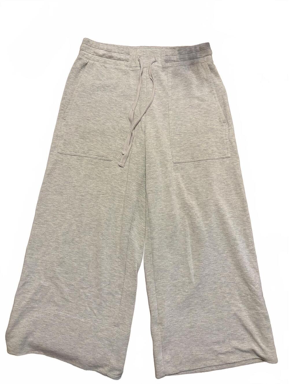 Quince Women's Wide Leg Cropped Gray Sweatpants Size Small